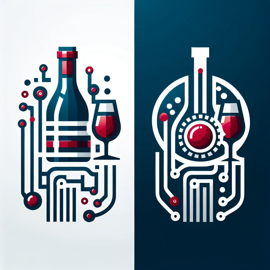 AI Generated logo with a Wine Bottle and Computer Circuits